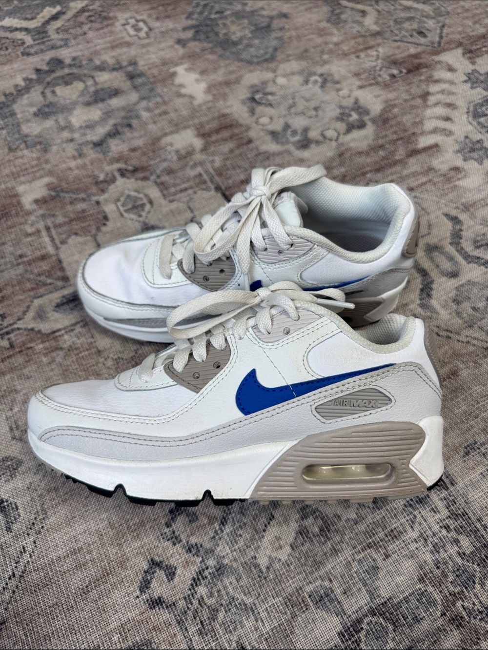 Nike Kids White and Blue Air Max Sneakers
